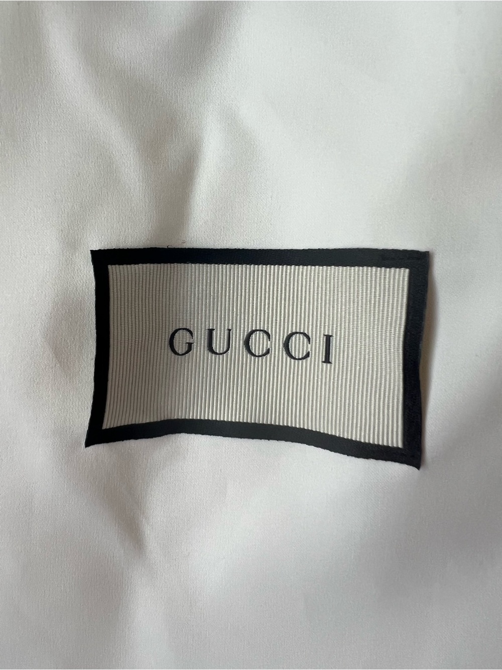 Gucci White Patch Logo Top with Black Trim